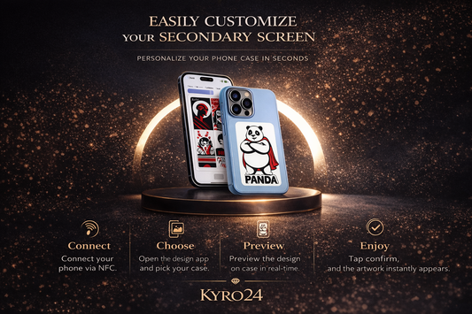 Smart NFC E-Ink Phone Case – Customizable Four-Color Display, Full Protection