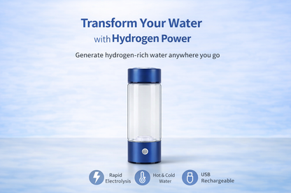 HydroGlow™ Hydrogen-Rich Water Generator Bottle – 420ml Portable Glass Wellness Cup