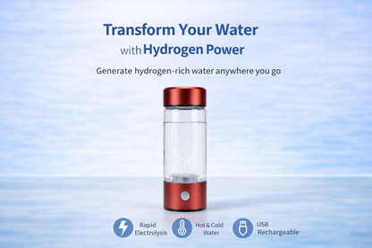 HydroGlow™ Hydrogen-Rich Water Generator Bottle – 420ml Portable Glass Wellness Cup