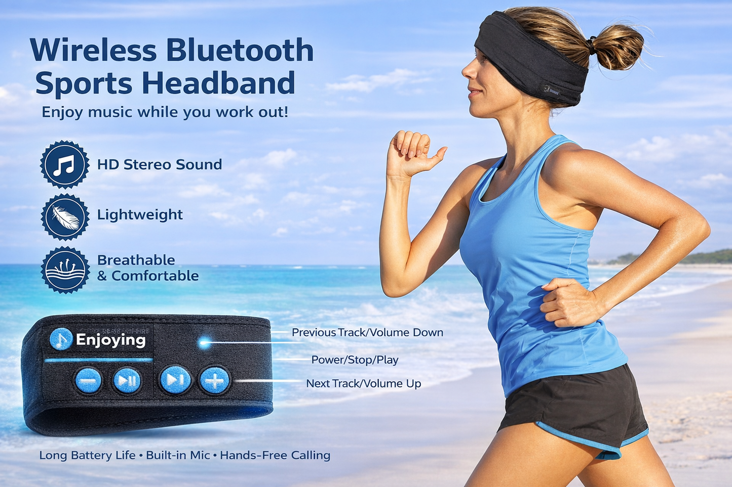Wireless Bluetooth Sleep Headband Headphones