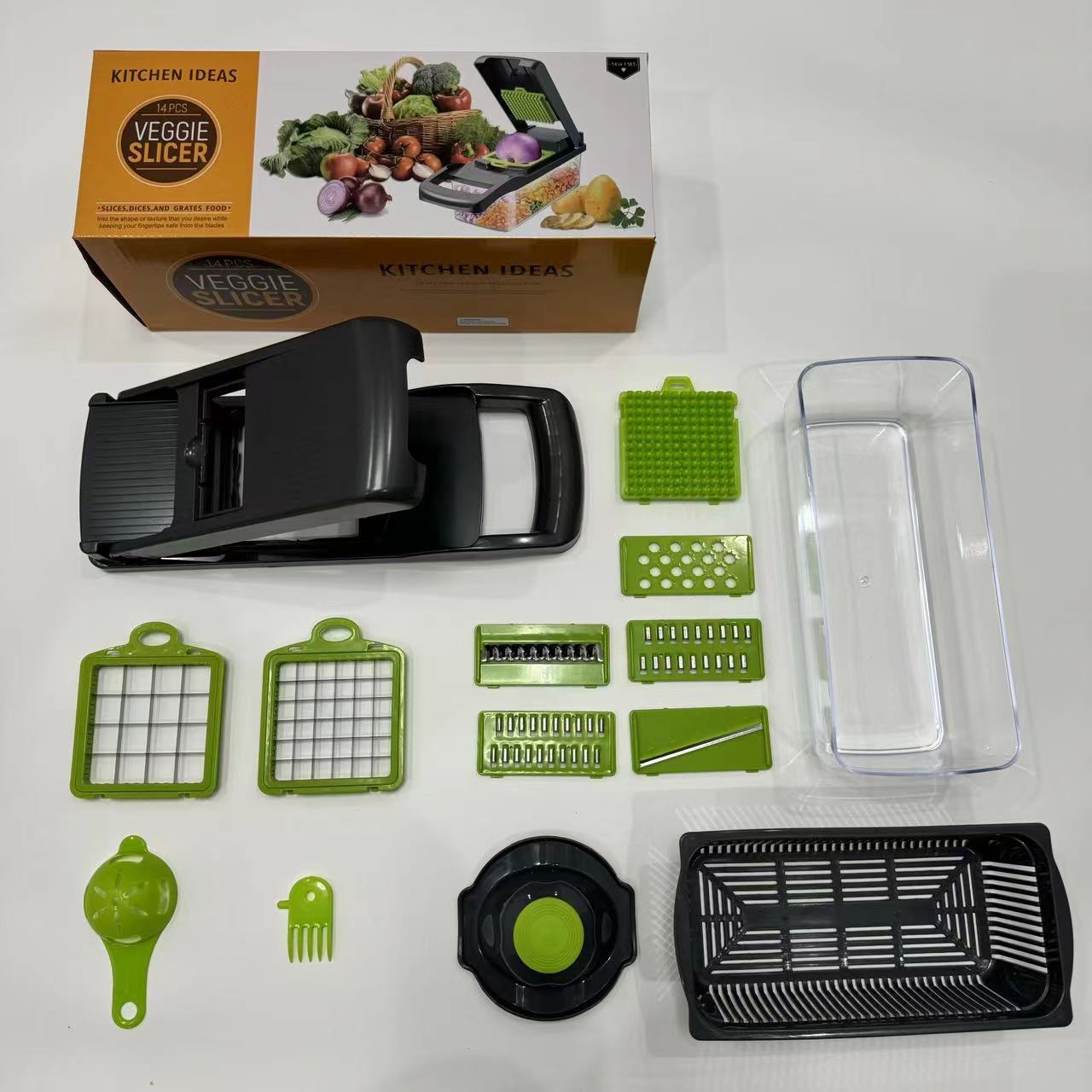 Multi-functional vegetable cutter, kitchen cutter, grater, and shredder set, vegetable chopper
