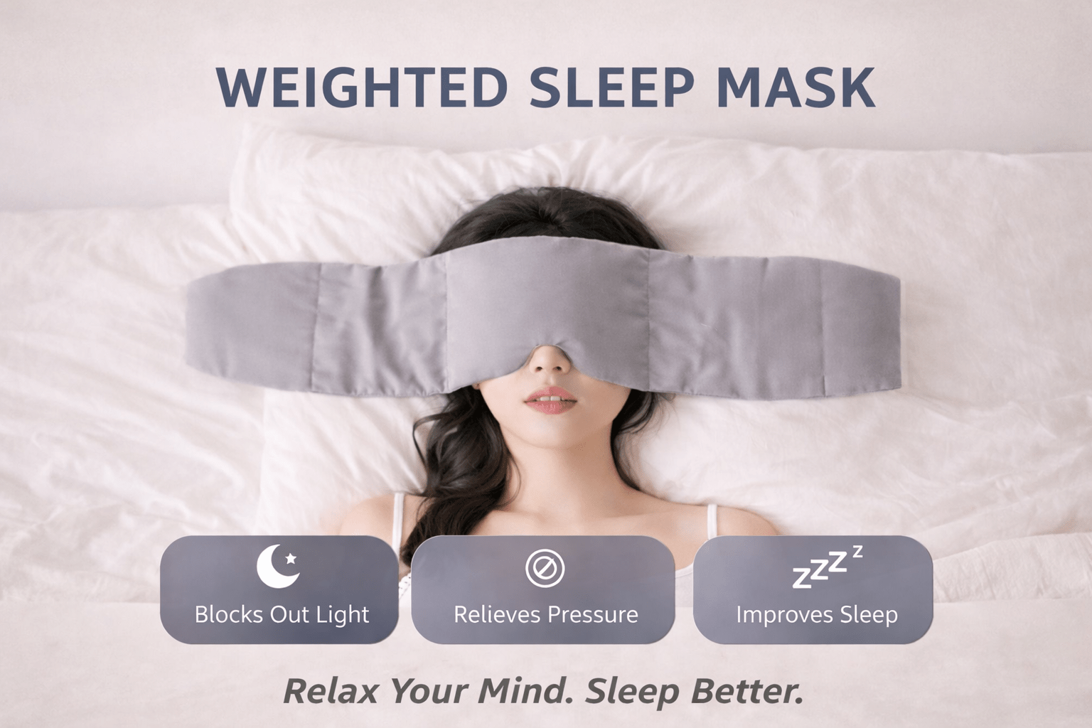 Gravity Eye Mask – Deep Relaxation for Better Sleep - Grey Color - USB Heated Eye Mask for Sleep and Relaxation - kyro24.com