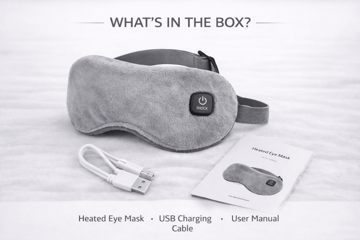 Heated Eye Mask – Relieve Eye Strain & Sleep Better Tonight - Grey Color - USB Heated Eye Mask for Sleep and Relaxation - kyro24.com