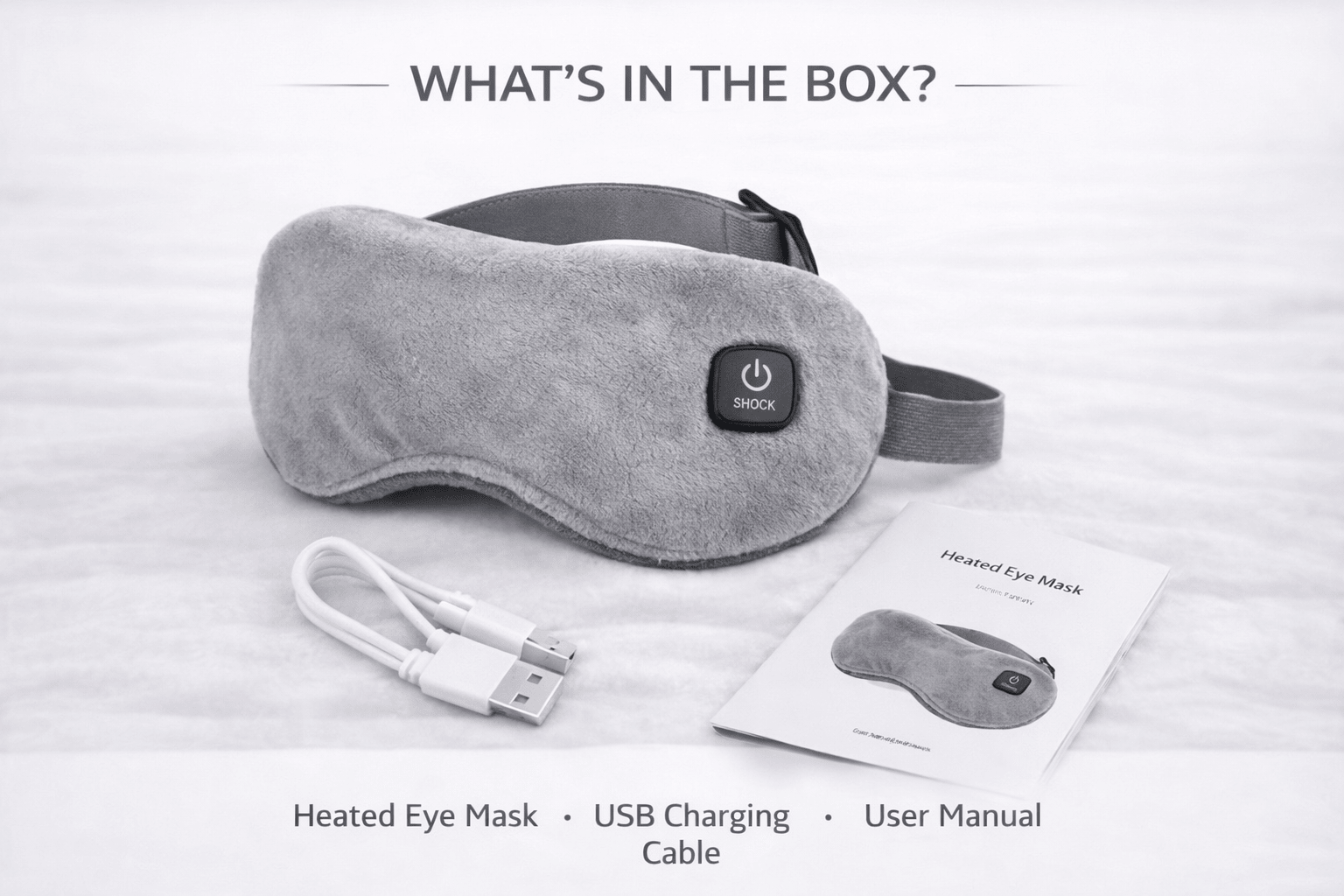 Heated Eye Mask – Relieve Eye Strain & Sleep Better Tonight - Grey Color - USB Heated Eye Mask for Sleep and Relaxation - kyro24.com