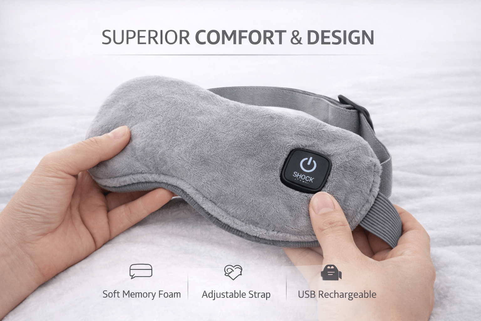 Heated Eye Mask – Relieve Eye Strain & Sleep Better Tonight - Grey Color - USB Heated Eye Mask for Sleep and Relaxation - kyro24.com
