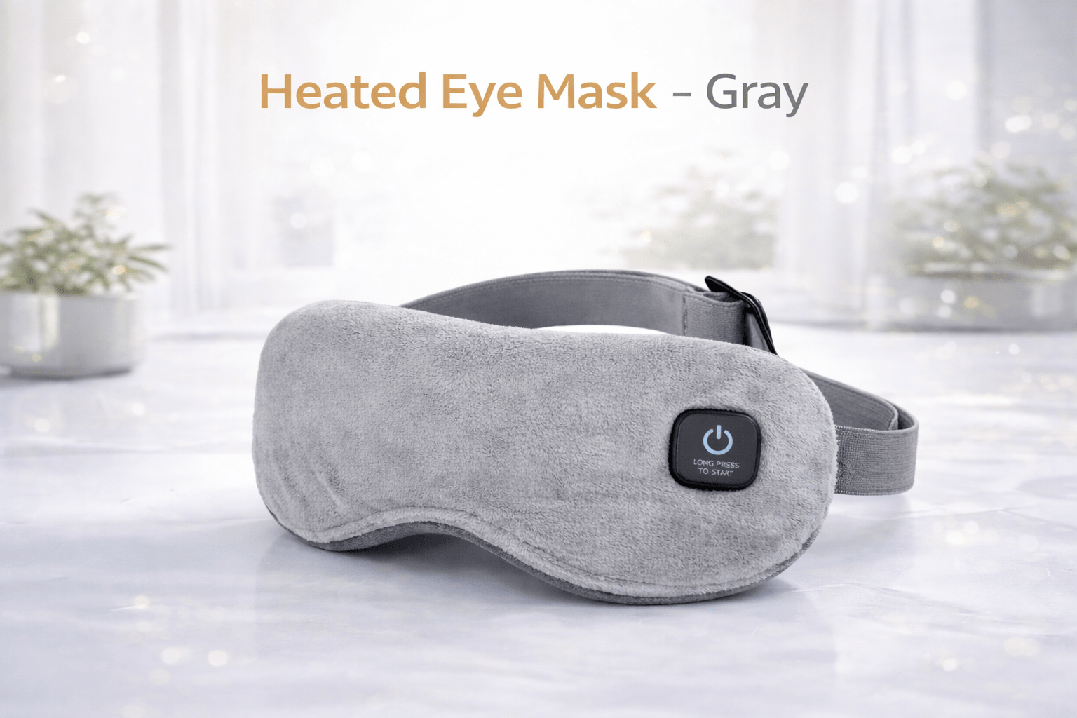 Heated Eye Mask – Relieve Eye Strain & Sleep Better Tonight - Grey Color - USB Heated Eye Mask for Sleep and Relaxation - kyro24.com