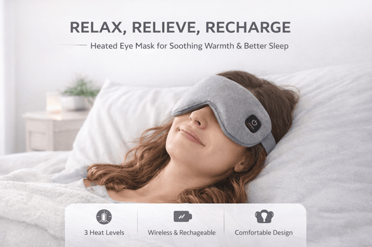 Heated Eye Mask – Relieve Eye Strain & Sleep Better Tonight - Grey Color - USB Heated Eye Mask for Sleep and Relaxation - kyro24.com